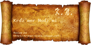 Krámer Noémi névjegykártya